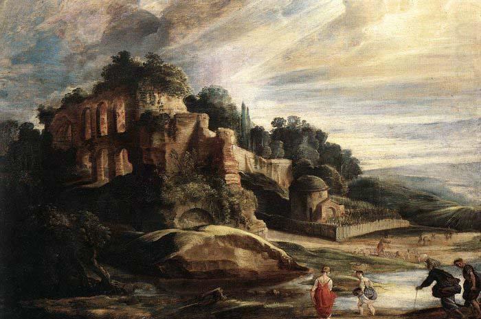 RUBENS, Pieter Pauwel Landscape with the Ruins of Mount Palatine in Rome china oil painting image
